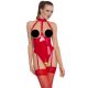 Black Level - Offenes Halsband-Body (Rot)  - XXL