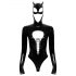 Black Velvet - Langarm Batwoman Body (schwarz)