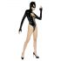 Black Velvet - Langarm Batwoman Body (schwarz)