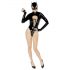 Black Velvet - Langarm Batwoman Body (schwarz) - M