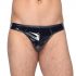 Black Level - Klassischer Lack-Herren-Tanga (schwarz)