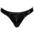 Black Level - Klassischer Lack-Herren-Tanga (schwarz) - L