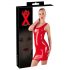 LATEX - Ärmelloses Latex-Minikleid (Rot) - S