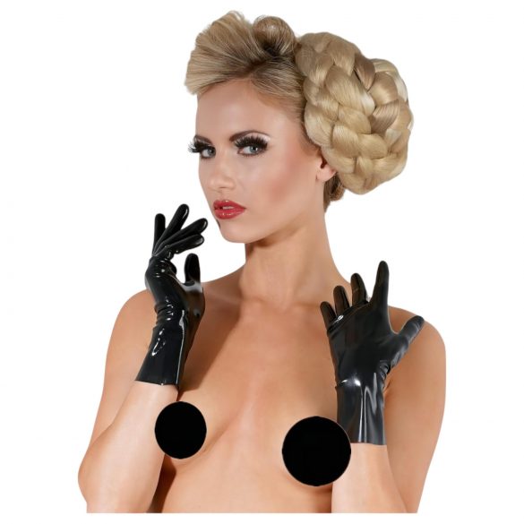 Latex - Kurze Unisex-Handschuhe (schwarz)