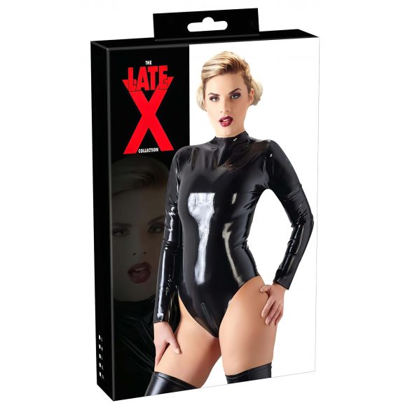 Latex Langarm Damen-Body (Schwarz) - 2XL