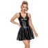 LATEX - Minikleid mit Rüschenrock (schwarz) - XL