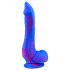 Inkipus - Hoden Silikon Dildo - 18cm (Blau-Pink) 