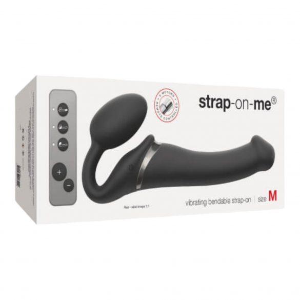 Strap-on-me M - aufschnallbarer Vibrator - mittel (schwarz) 