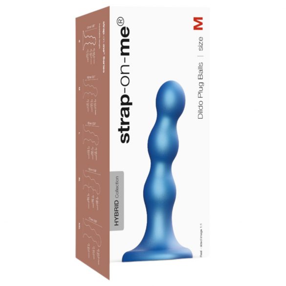 Strap-on-me Balls M - kugelförmiger, standhafter Dildo (blau) 