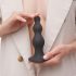 Strap-on-me Beads M - Perliertes, Saugnapfdildo (schwarz) 