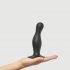 Strap-on-me Curvy M - gewellter Dildo mit Standfuß (schwarz) 