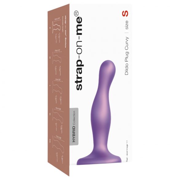 Strap-on-me Curvy S - gewellter, beschwingter Dildo (lila) 