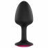 Dorcel Geisha Plug Ruby M - Anal-Dildo mit pinkem Stein (schwarz) 