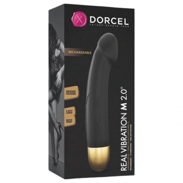 Dorcel Real Vibration M 2.0 - aufladbarer Vibrator (schwarz-gold) 