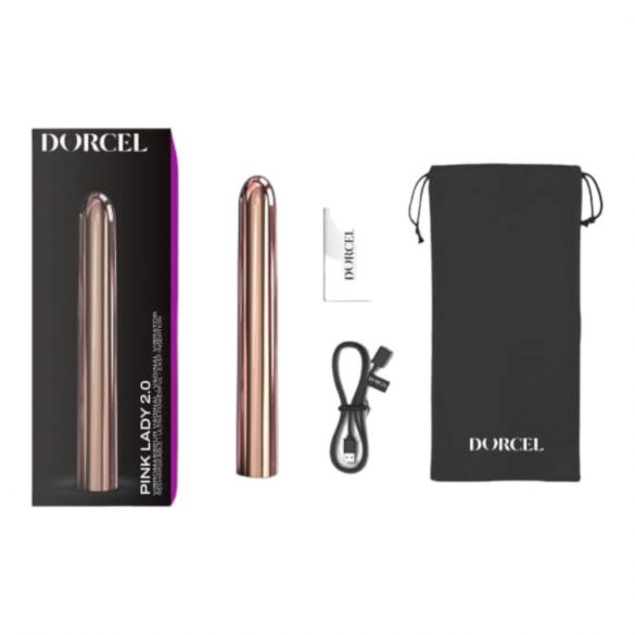 Dorcel Pink Lady 2.0 - wiederaufladbarer Stabvibrator (Roségold) 