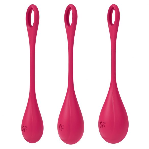 Satisfyer Yoni Power 1 - Beckenbodenkugel-Set - rot (3-teilig) 