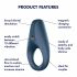 Satisfyer Rocket Ring - wasserdichter, vibrierender Penisring (blau) 