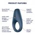 Satisfyer Rocket Ring - wasserdichter, vibrierender Penisring (blau)