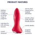 Satisfyer Rotator Plug 1 - Akku-Analvibrator mit Perlen (Rot)