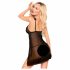 Penthouse Nach Sonnenuntergang - Transparentes Babydoll und Tanga (Schwarz)  - M/L