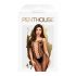 Penthouse Drop-Dead Tasty - gestreifter Overall mit Netzöffnung, offen (schwarz)  - XL