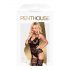 Penthouse Hottie - Spitzen, Riemen, Netzset (Schwarz)  - XL