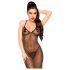 / Penthouse Love on Fire - schimmernder, durchsichtiger Catsuit mit String (schwarz) - M/L