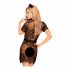 Penthouse Giftkeks - Spitzenkleid, Tanga und Haarschmuck (Schwarz)  - M/L