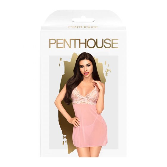 Penthouse Bedtime Story - Spitzen-Nachthemd und Tanga (rosa) - M/L
