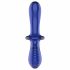 Satisfyer Double Crystal - Zweifach nutzbarer Glasdildo (blau) 