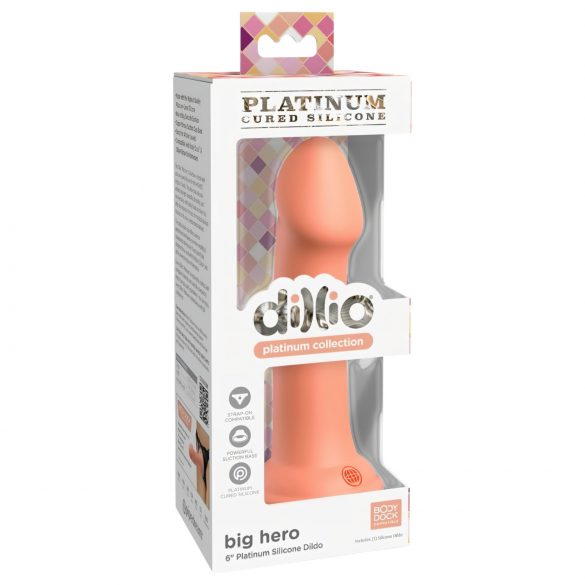 Dillio Big Hero - Silikondildo mit Saugnapf (17 cm) - Orange