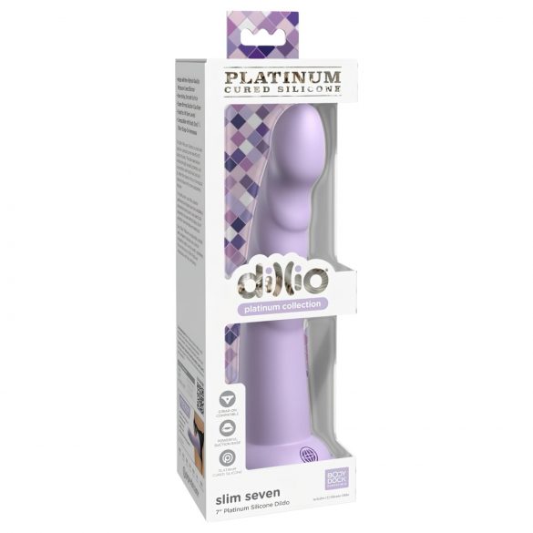 Dillio Slim Seven - Haftfuß stimulierender Dildo (20 cm) - lila