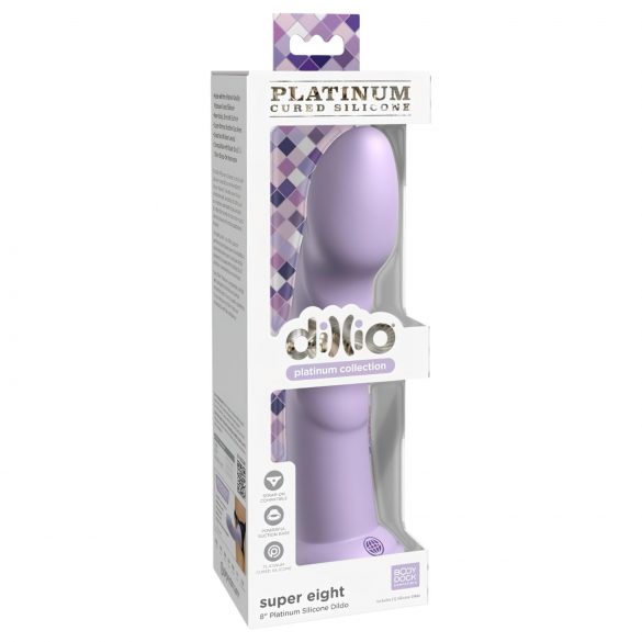 Dillio Super Eight – Silikon-Dildo mit Saugnapf (21 cm) – Lila