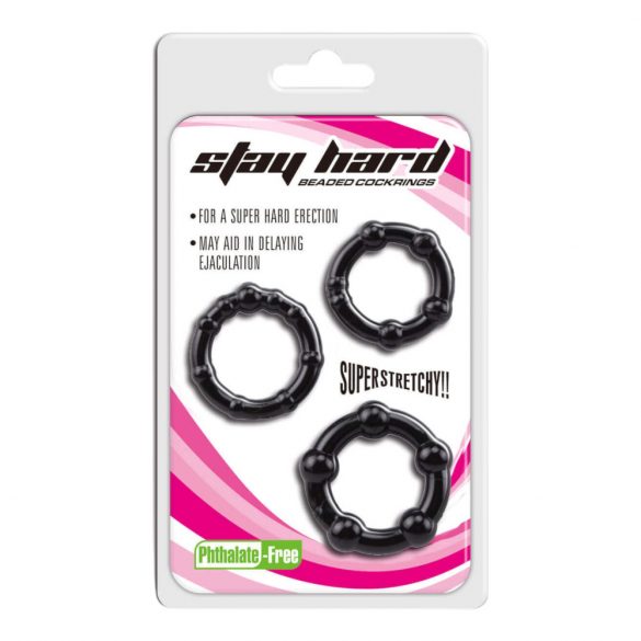 Lonely Stay Hard - Penisring-Set - Schwarz (3-teilig) 