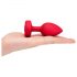 b-vibe heart - wiederaufladbarer, ferngesteuerter Analvibrator (rot)