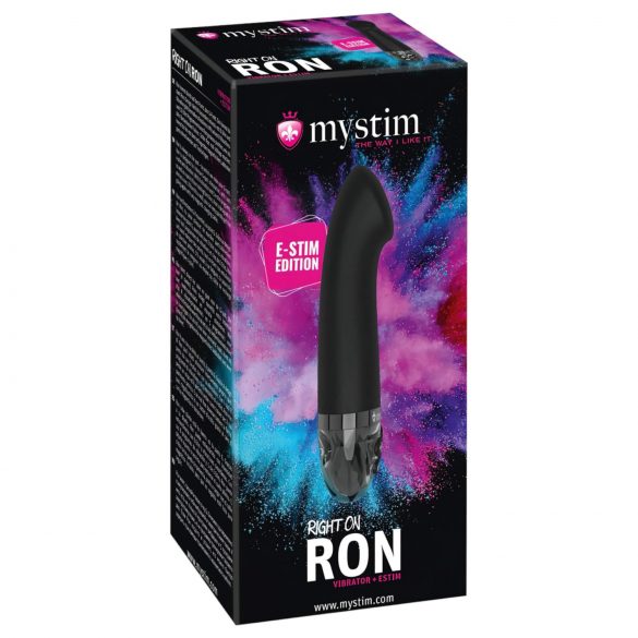 mystim Right on Ron E-Stim - akkubetrieben, elektrischer G-Punkt-Vibrator (schwarz) 