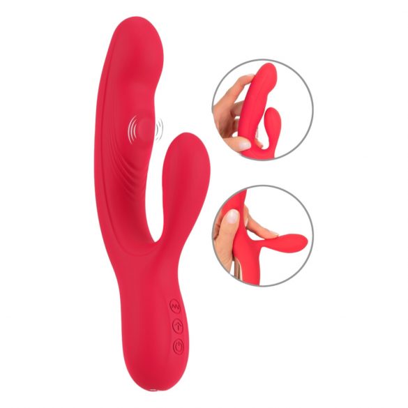 Smile Thumping Hase - Akku-Vibrator mit 3 Motoren (rot) 