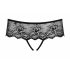 Obsessive Merossa - Strass-Verzierte, Offene Damen-Tanga - Schwarz  - L/XL