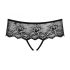 Obsessive Merossa - Strass-Verzierte, Offene Damen-Tanga - Schwarz  - L/XL