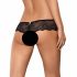 Obsessive Merossa - Strass-Verzierte, Offene Damen-Tanga - Schwarz  - L/XL