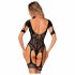 Obsessive - gemustertes offenes Netz-Body (schwarz) - (S-L) 