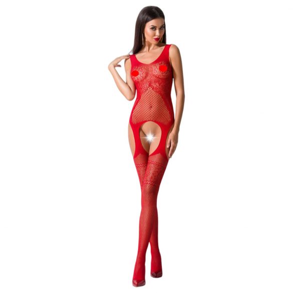 Passion BS061 - Blumenmuster Netz Set (Rot) - S-L 