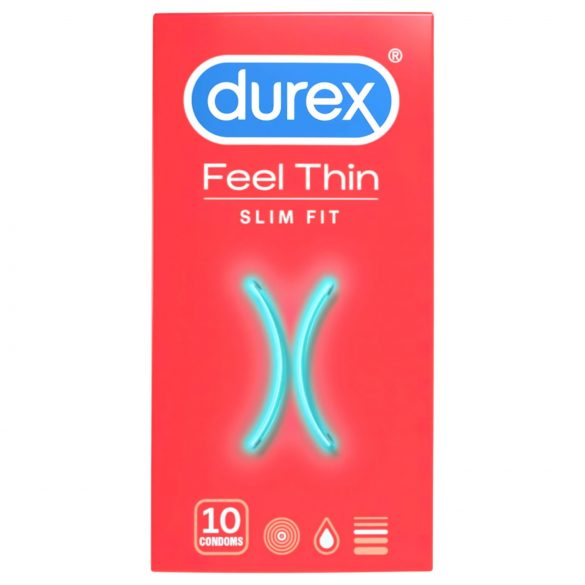 Durex Feel Thin Slim Fit - naturgetreues Gefühl Kondom (10 Stück)