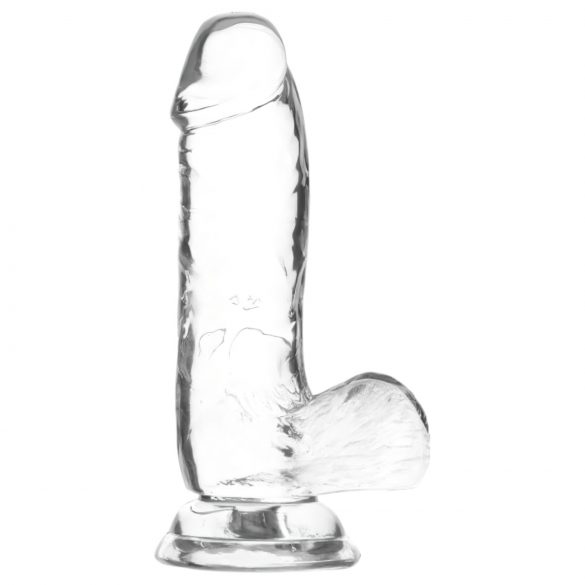 Addiction Crystal - Standfuß Hoden Dildo (transparent) - 15cm