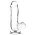 Addiction Crystal - Standfuß, Hoden Dildo (transparent) - 15cm 