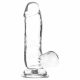 Addiction Crystal - Standfuß, Hoden Dildo (transparent) - 15cm 