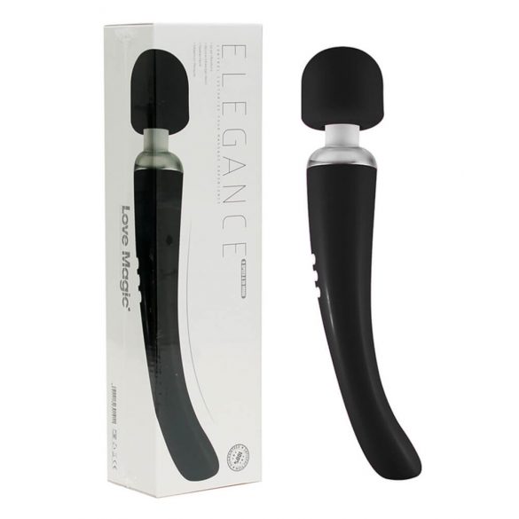 Love Magic Elegance Wand - akkubetriebener, massierender Vibrator (schwarz) 