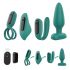 Sex HD - wiederaufladbares, ferngesteuertes 4-teiliges Vibrator-Set (grün)