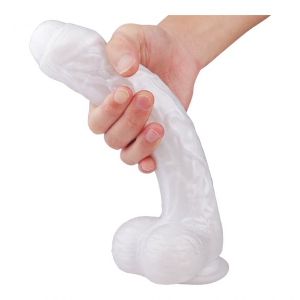 Sex HD Martin - Saugnapf, realistischer Dildo mit Hoden (Weiß) 