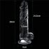 Lovetoy Flawless Clear - Saugfuß Dildo, 19cm (transparent)